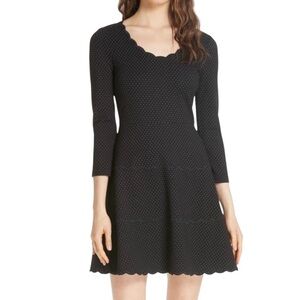 Kate Spade Pin Dot Scallop Ponte Dress 12